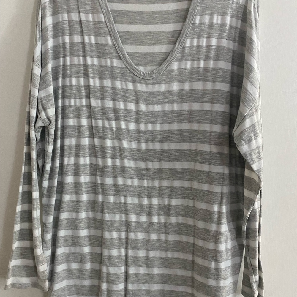 Gray Striped Women's Top